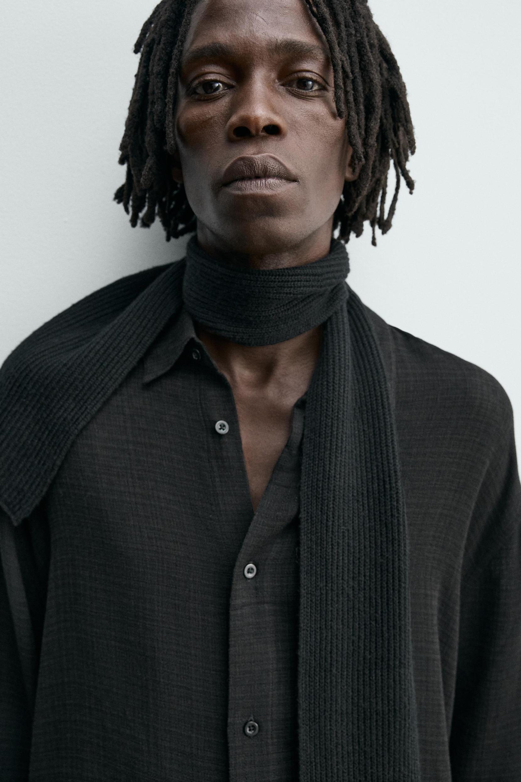 TEXTURED VISCOSE - COTTON SHIRT Product Image