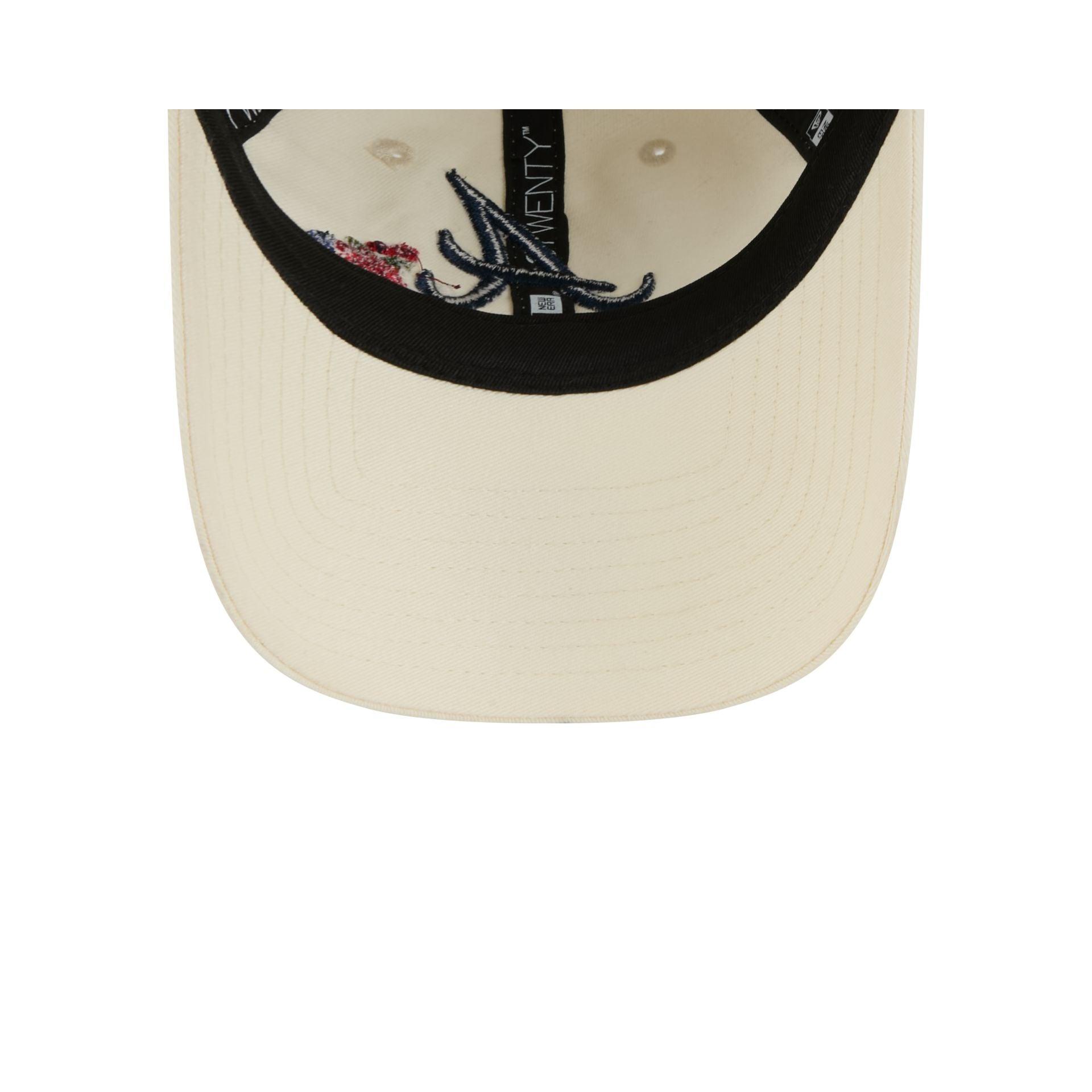 Atlanta Braves Women's Floral Stitch 9TWENTY Adjustable Hat Female Product Image