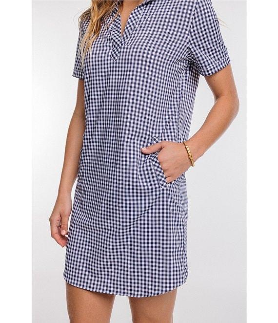 Southern Tide Kamryn brrr°® Intercoastal Short Sleeve Gingham Dress Product Image