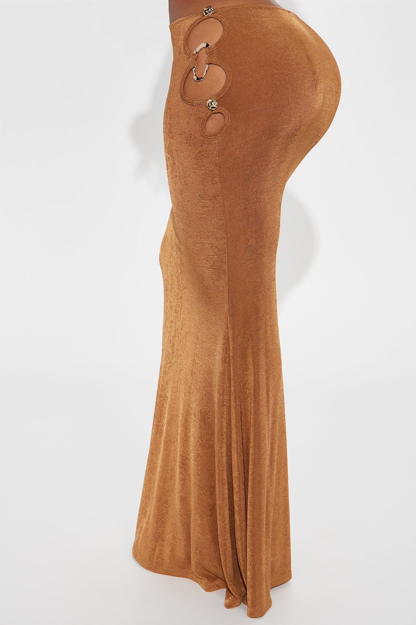 Sienna Slinky Knit Mermaid Maxi - Brown Female Product Image