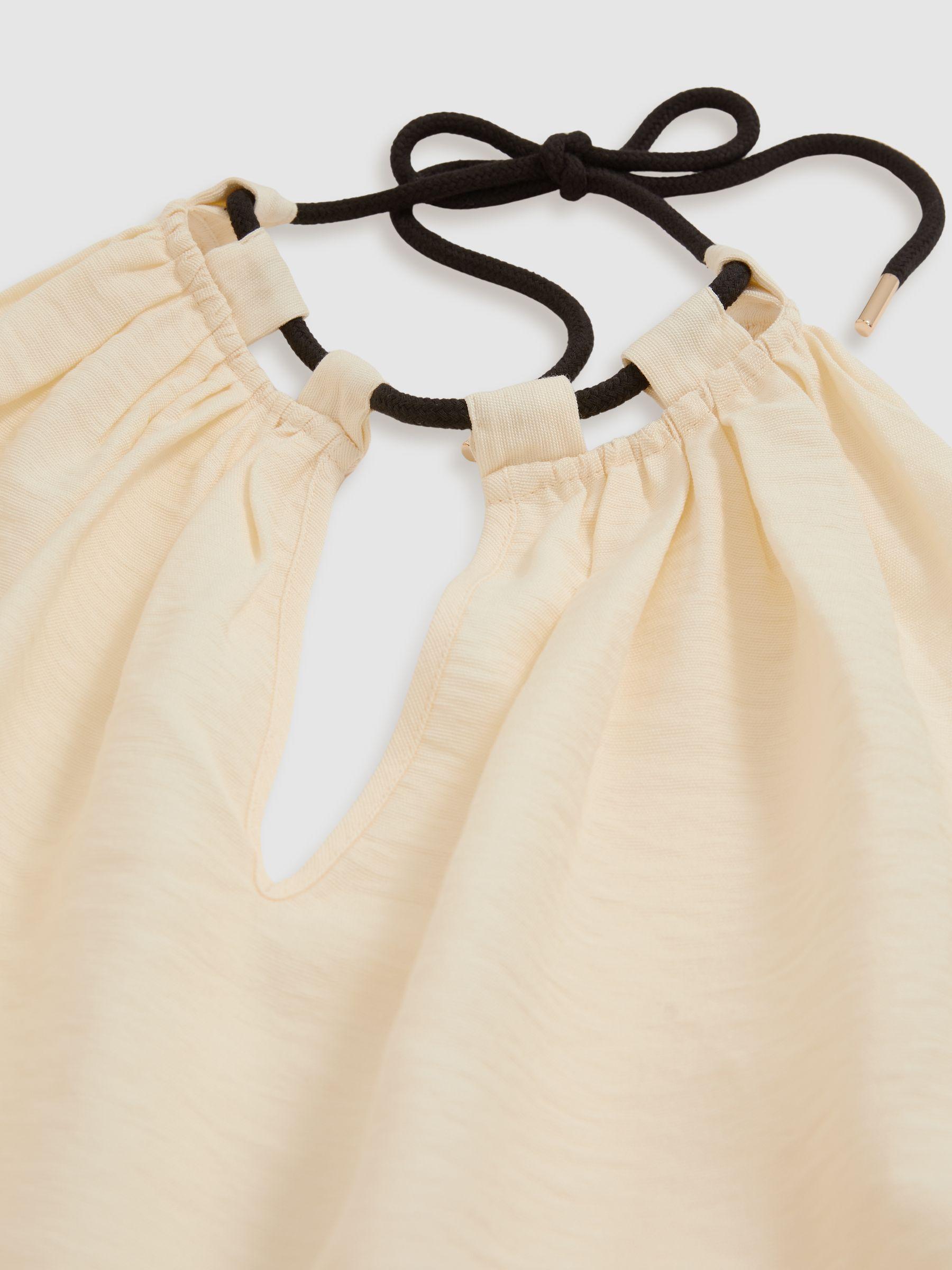 Halterneck Beach Cover-Up Swing Dress in Cream Product Image