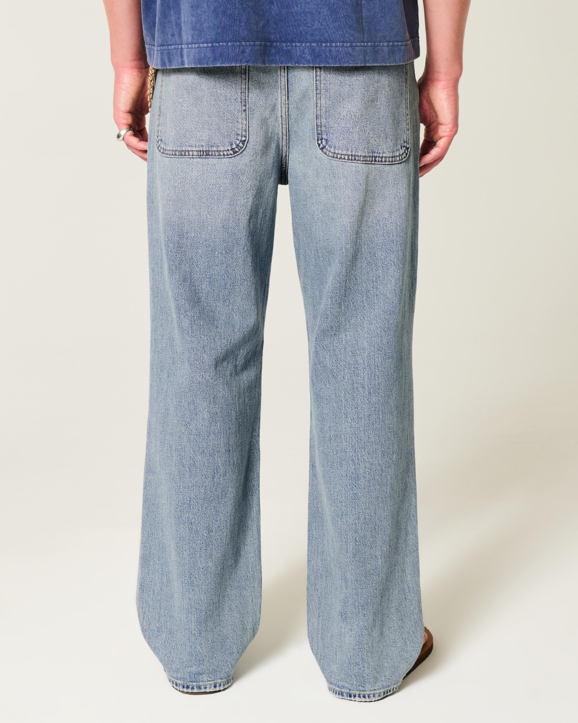Ripped Medium Wash Baggy Jeans Product Image