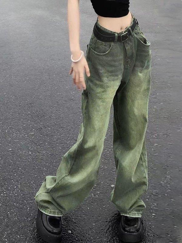 Vintage Wash Green 90s Boyfriend Jeans Product Image