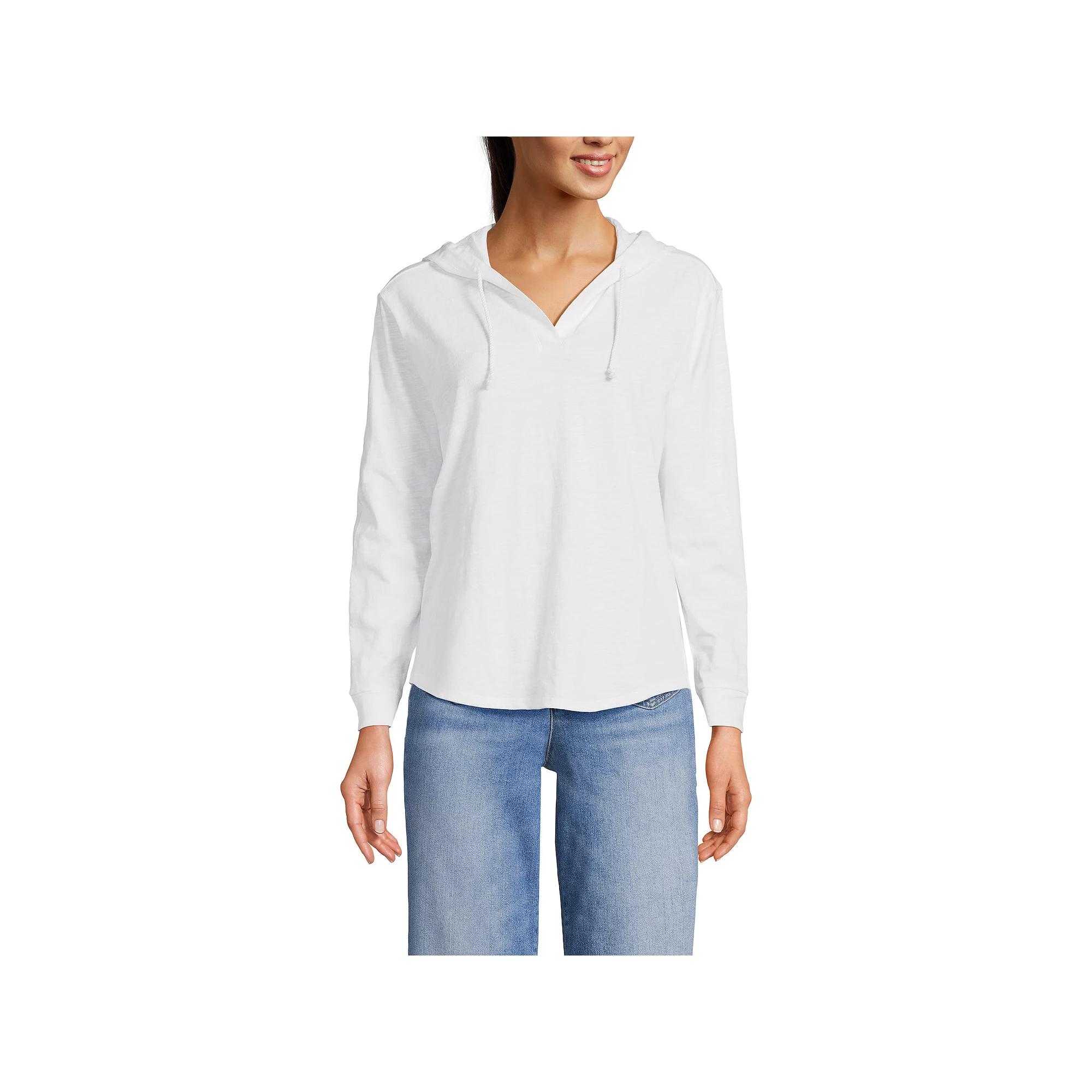 Women's Lands' End Slub Popover Hoodie,  Product Image