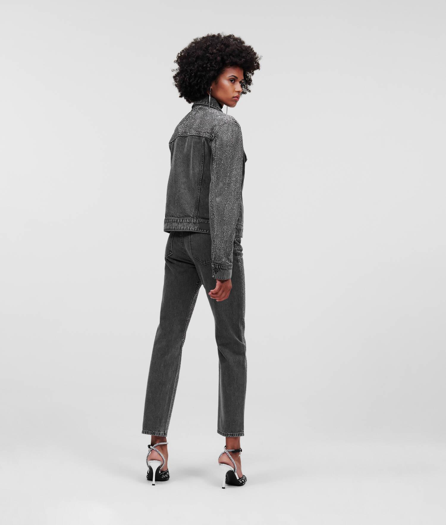 RHINESTONE-EMBELLISHED DENIM JACKET Product Image