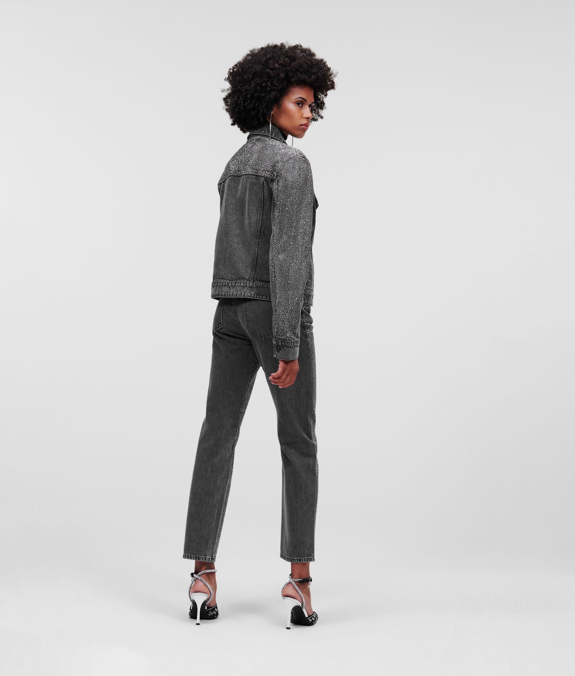 RHINESTONE-EMBELLISHED DENIM JACKET Product Image