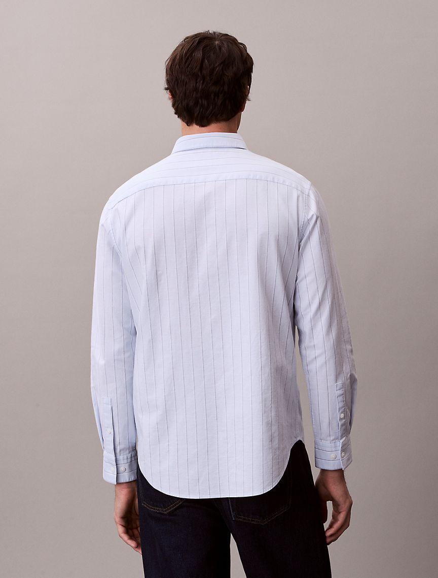 Double Stripe Classic Oxford Button-Down Shirt Product Image