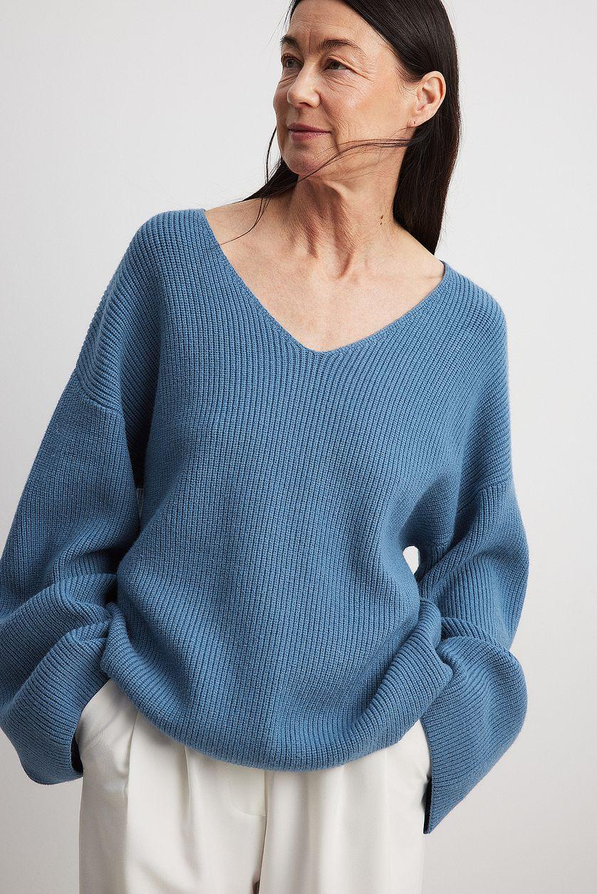 V-neck Knitted Sweater Product Image