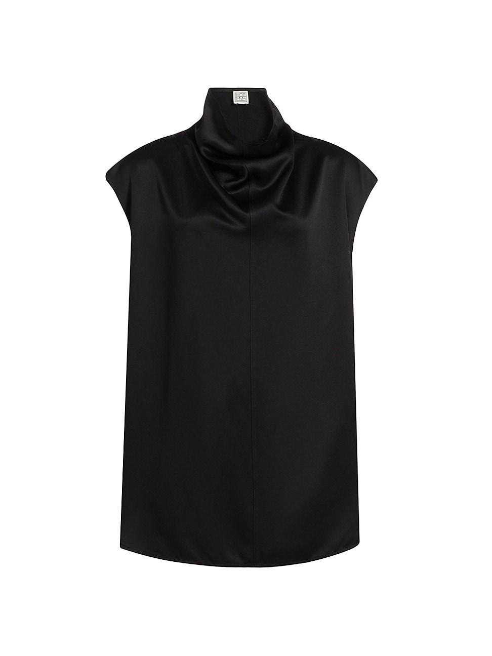 Womens Satin Funnel Neck Top Product Image