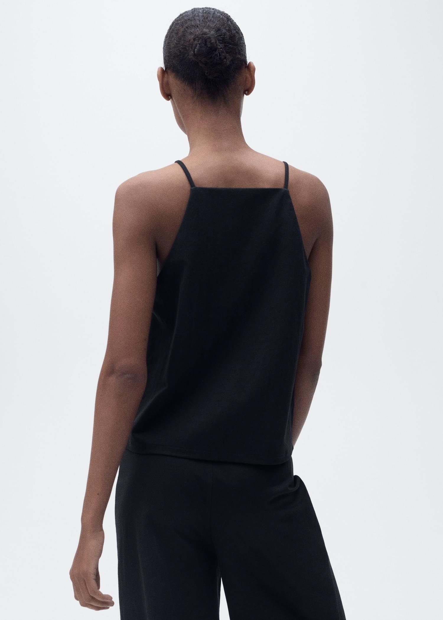 Cotton halter-neck top - Women | MANGO USA Product Image
