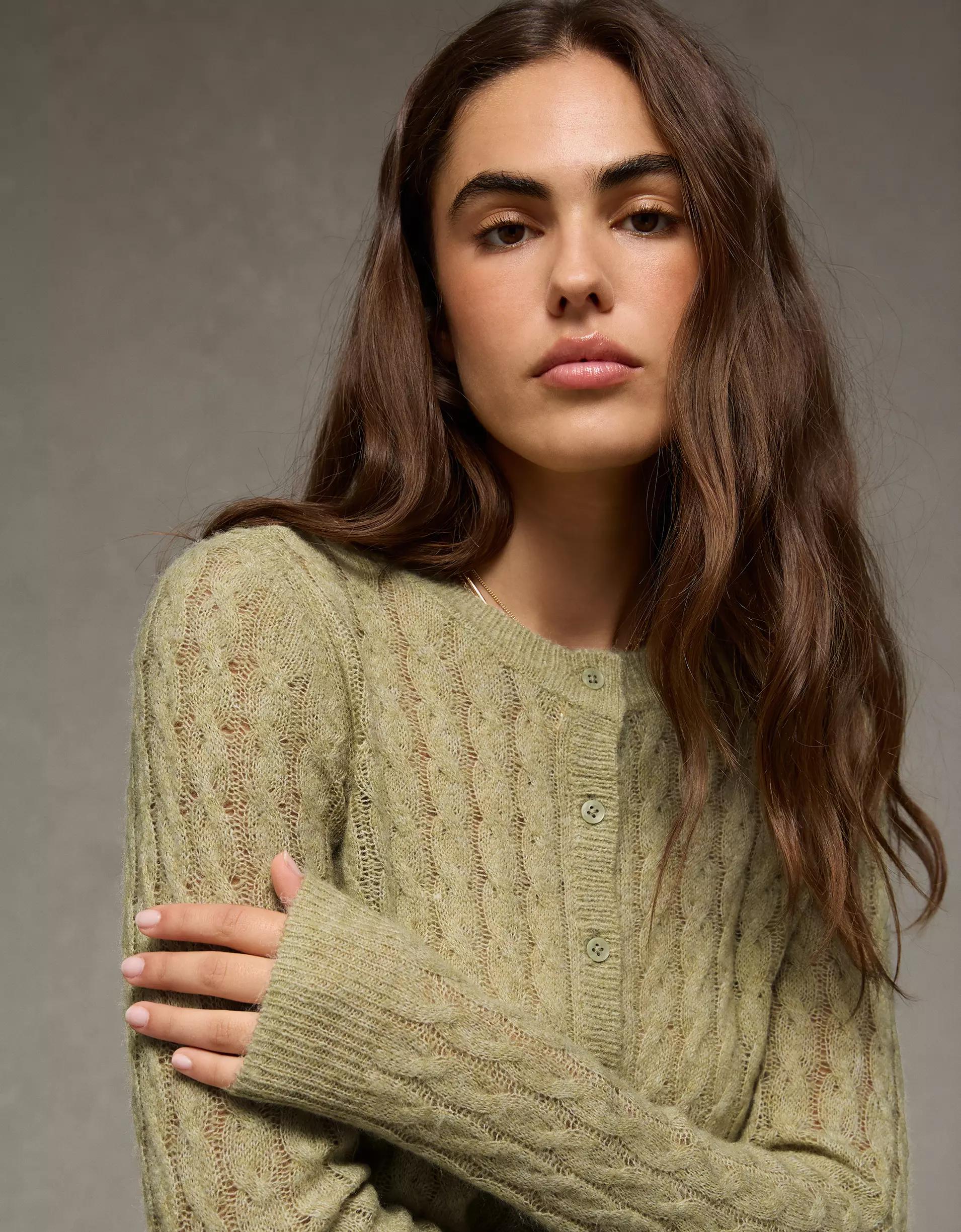 AE Whoa So Soft Button-Front Cardigan Product Image