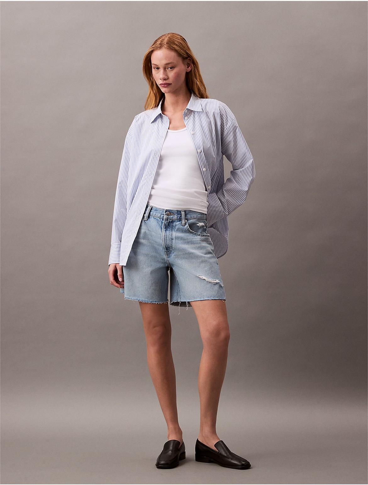 Calvin Klein Womens 90s 6-Inch Denim Shorts - Blue Product Image