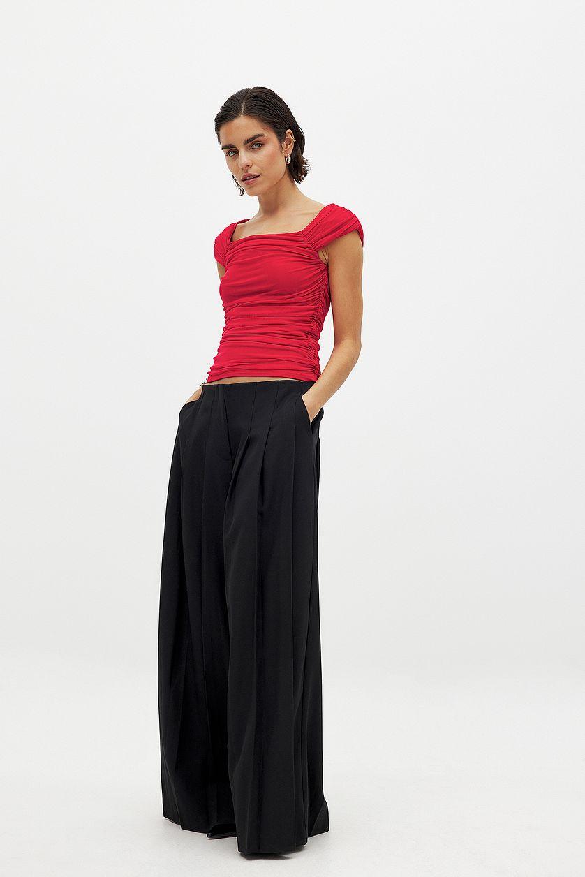 Scoop Neck Mesh Top Product Image