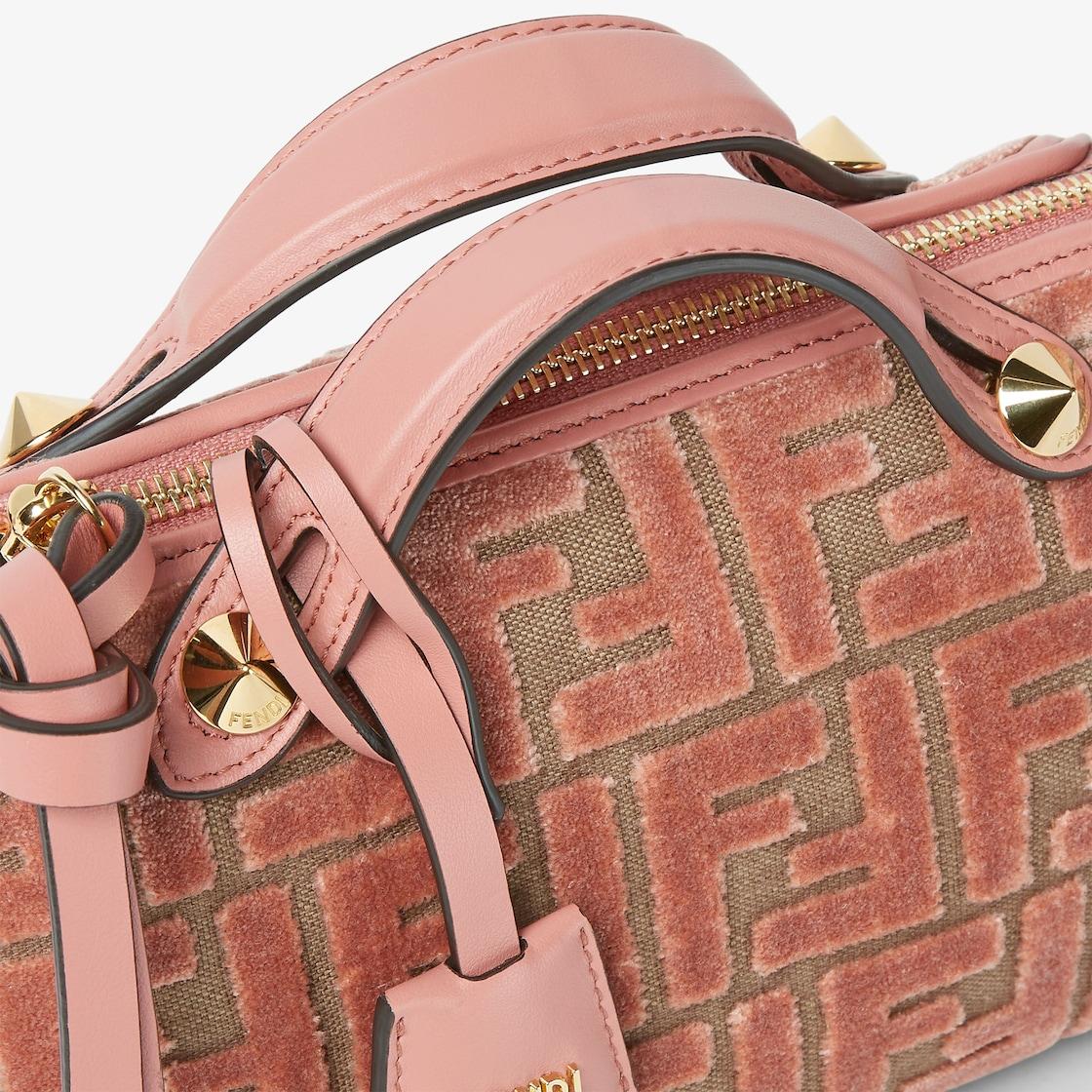 By The Way Soft MiniPink FF jacquard velvet mini-bag Product Image