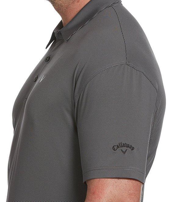 Callaway Big & Tall Fine Line Stripe Stretch Short Sleeve Polo Shirt Product Image
