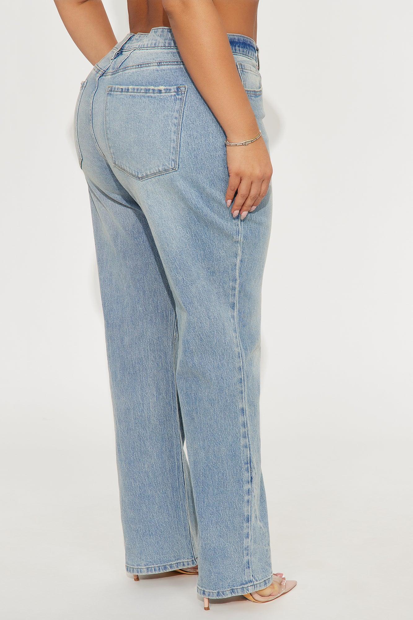 Deserved It Stretch Straight Leg Jeans - Light Wash Product Image