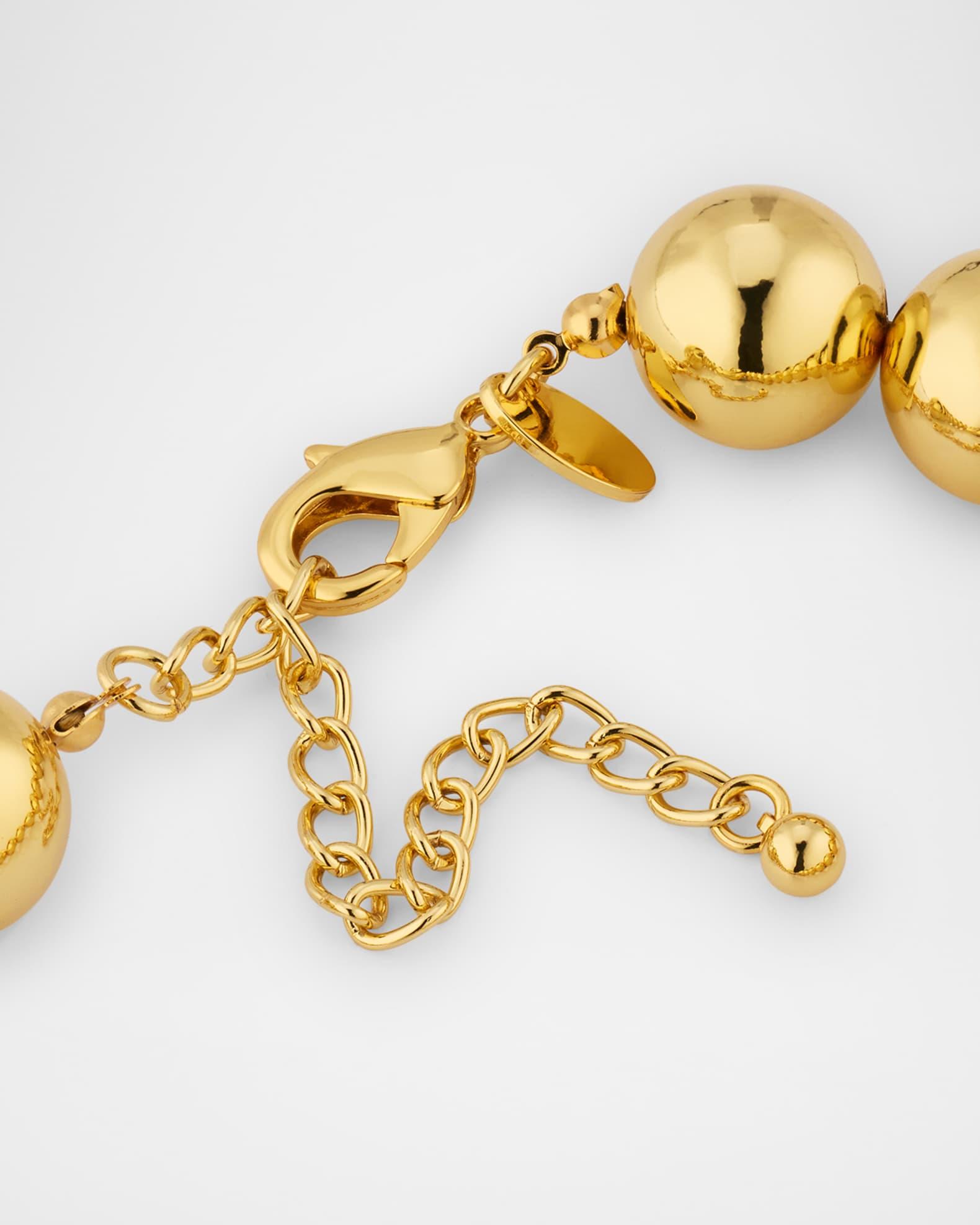 Golden Ball Beaded Seashell Pendant Necklace Product Image