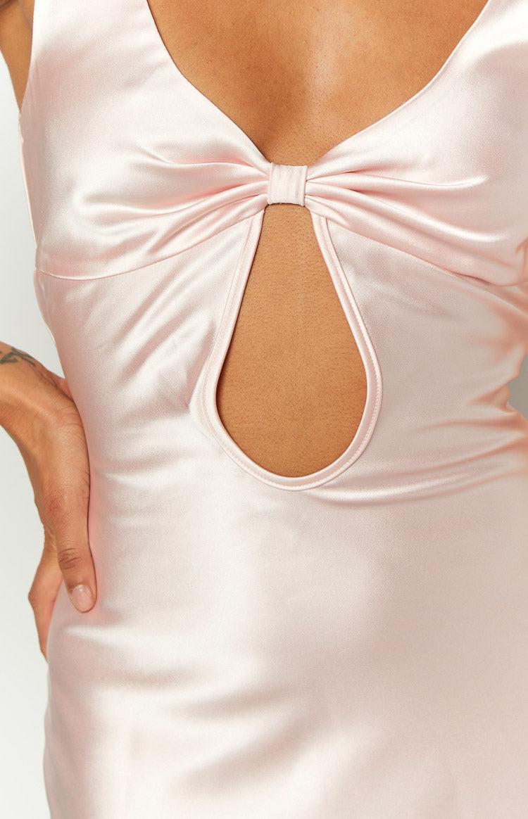 Attina Pink Satin Maxi Dress Baby Product Image