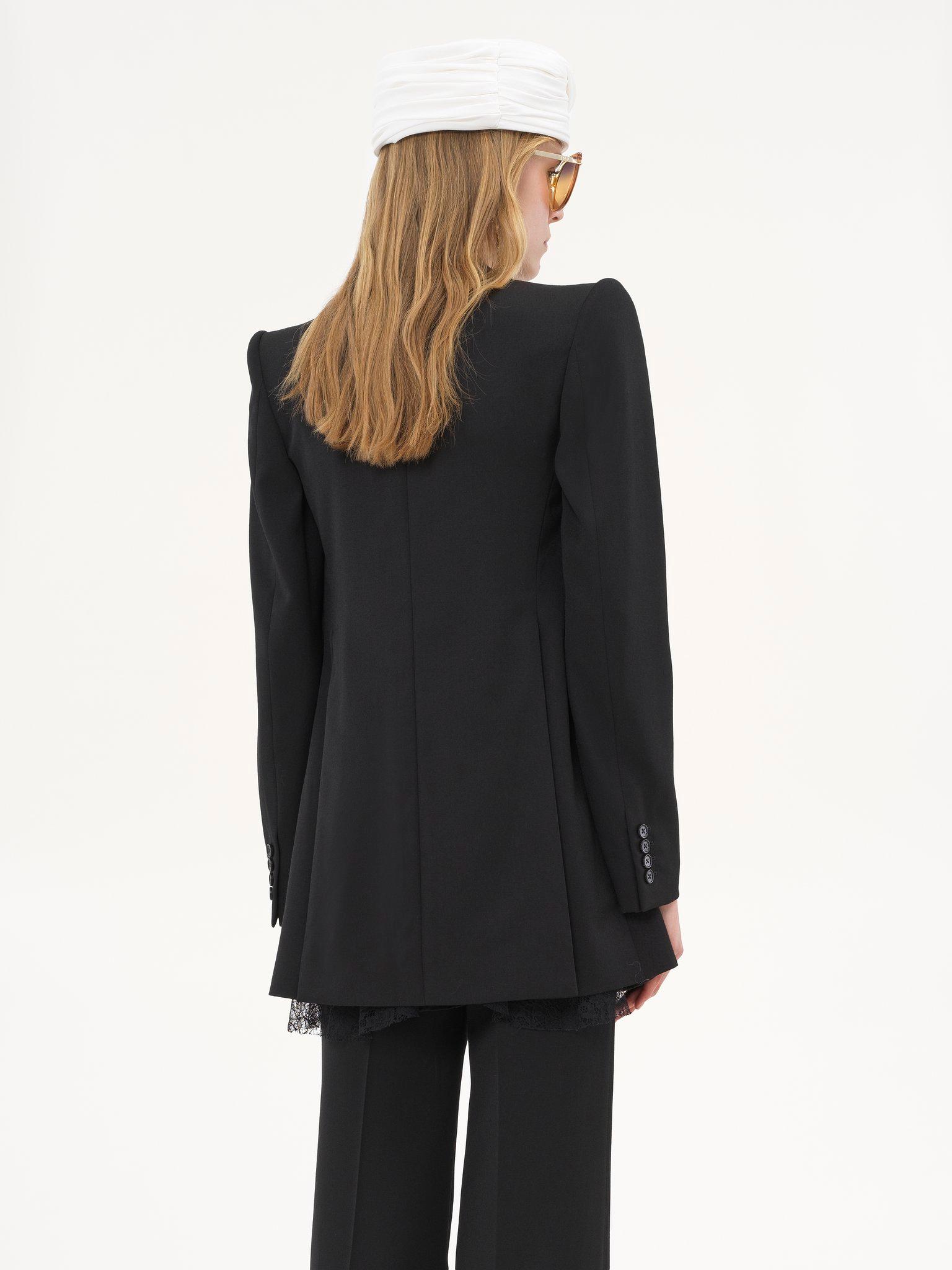 Tailored jacket in wool grain de poudre Product Image