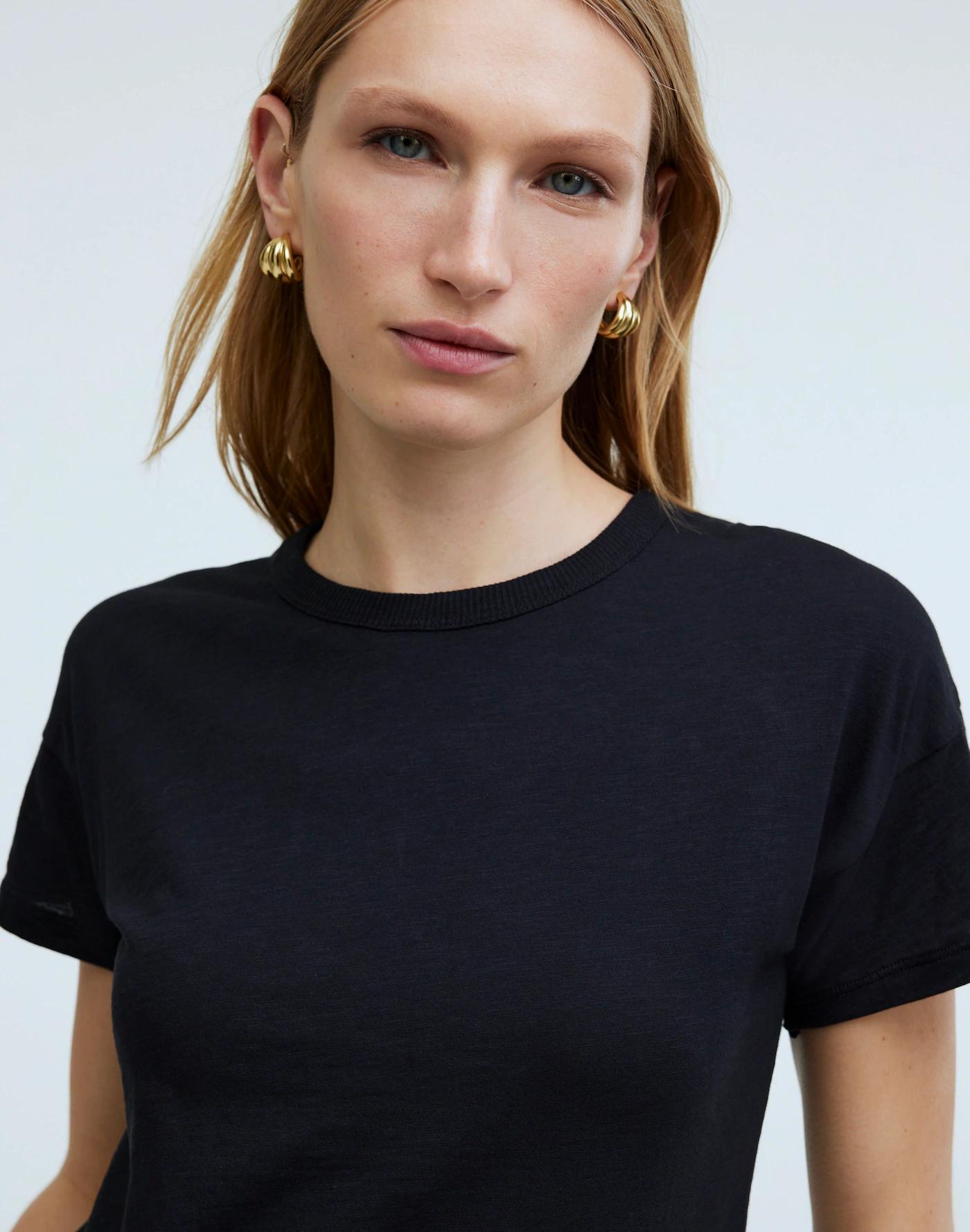 Dolman-Sleeve Crewneck Tee in Slub Product Image