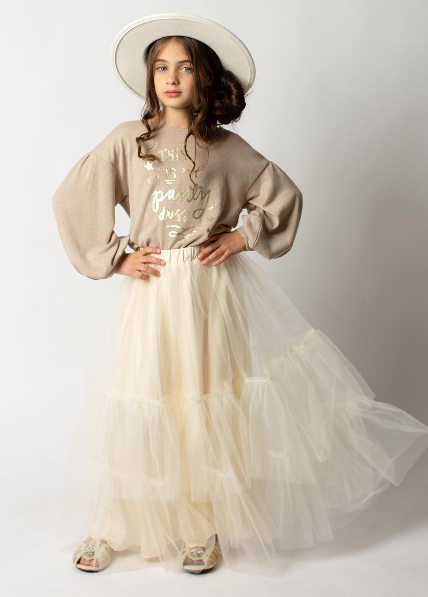 Juana Sweatshirt in Heather Oat Girls Product Image