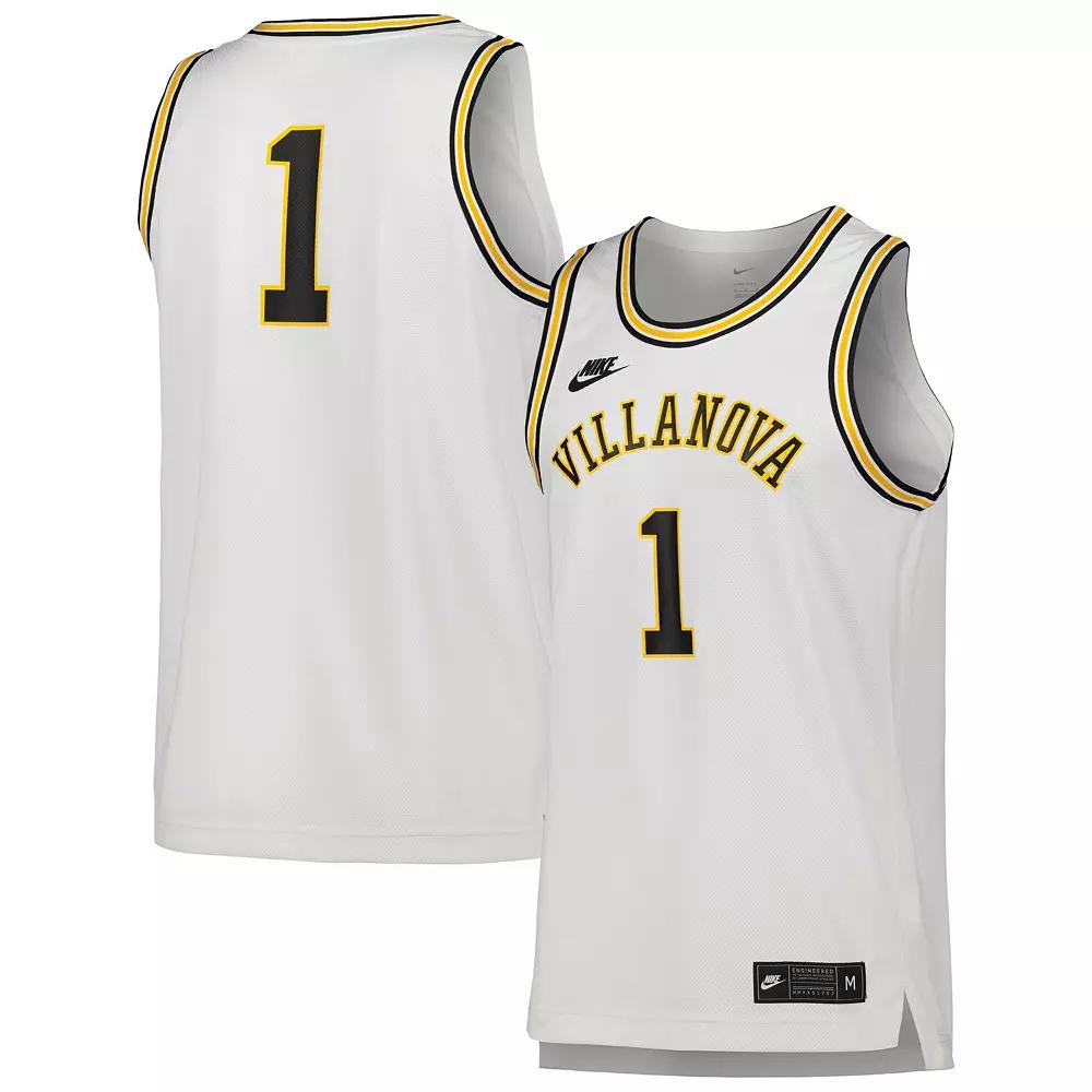 Men's Nike #1 White Villanova Wildcats Replica Basketball Jersey,  Product Image