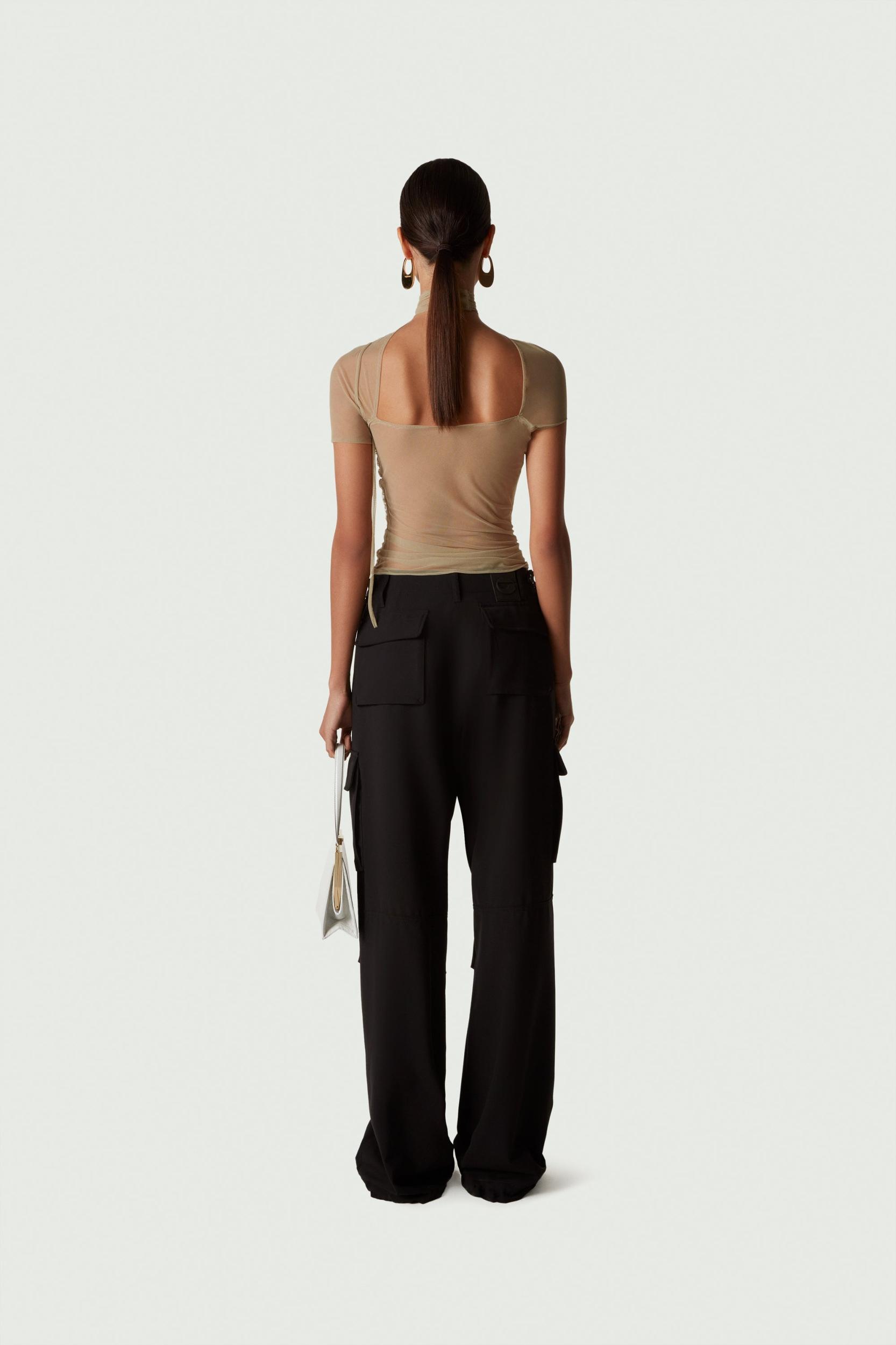 Tailored Wide Leg Cargo Pants Product Image