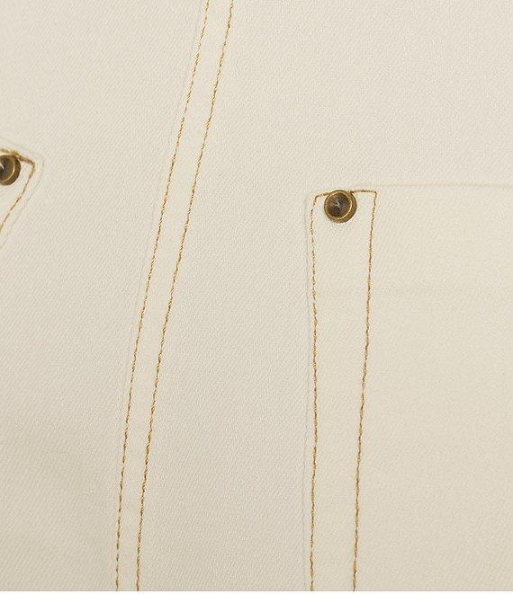 A Loves A Stretch Denim High Rise A-Line Volume Flounce Midi Skirt Product Image