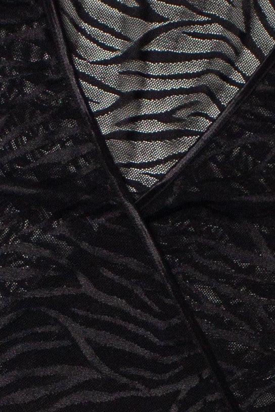 Mesh Zebra Tie Waist Top Product Image