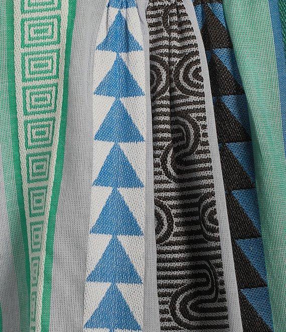 ELAN Arrow Geo Print Split V-Neck 3/4 Bell Sleeve Babydoll Dress Product Image