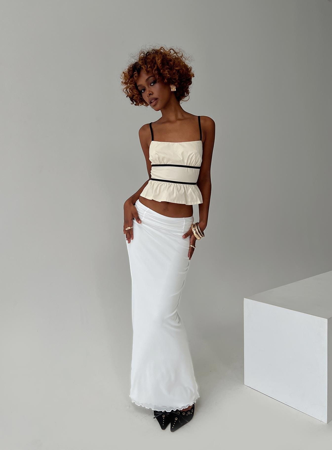 Meredith Maxi Skirt White Product Image