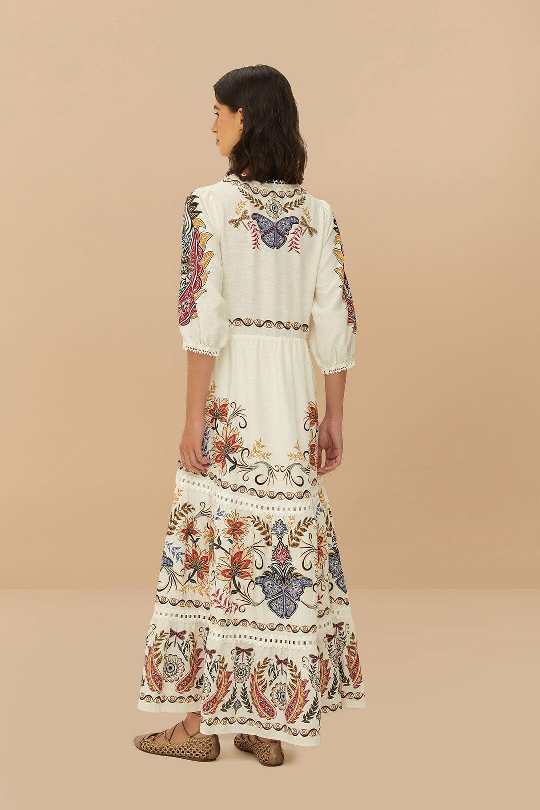 Off-White Boho Glam LENZING™ ECOVERO™ Euroflax™ Maxi Dress Product Image