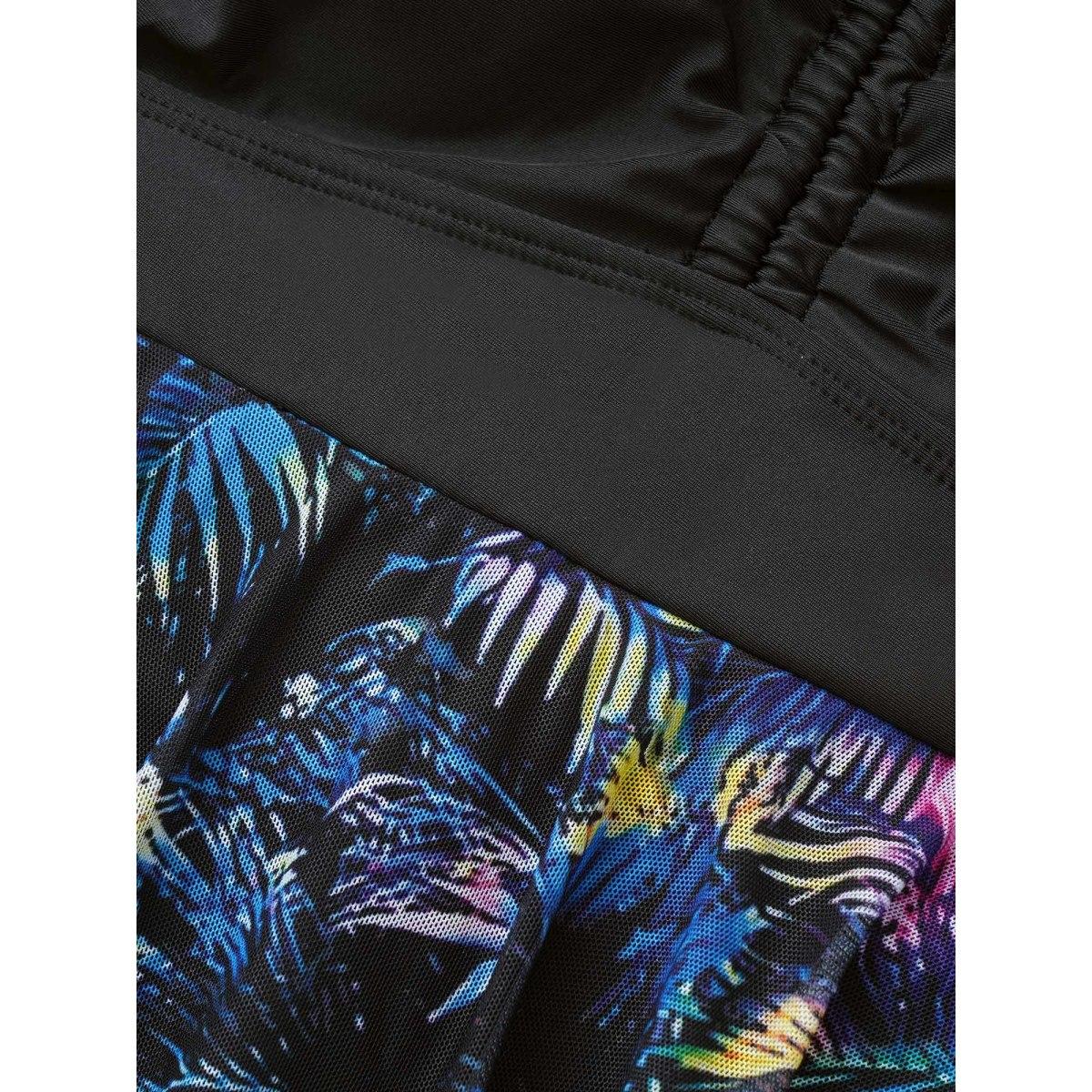 Mesh Adjustable Straps Plus Size Women Tropical Swim Dress Very Stretchy Bodycon Sleeveless V Neck Vacation Swim Dresses BloomChic Product Image