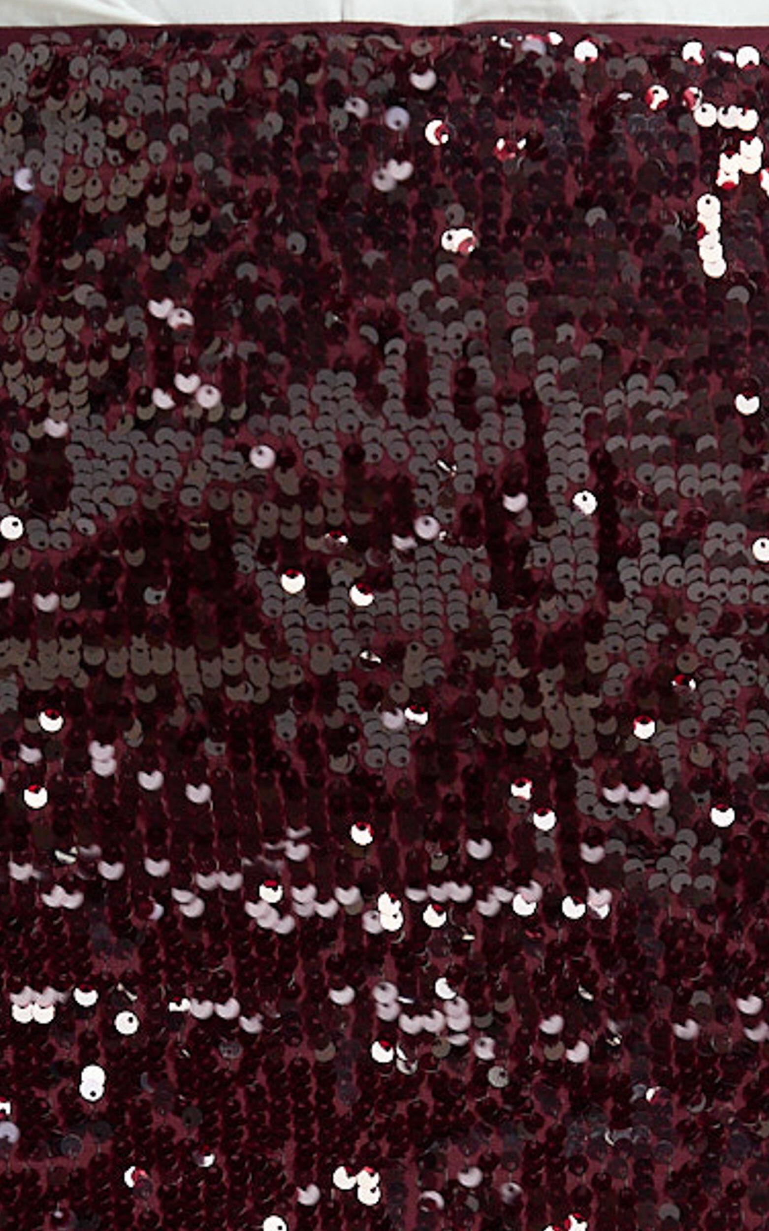 Lindy Mini Skirt - Low Rise Sequin Skirt in Wine Product Image
