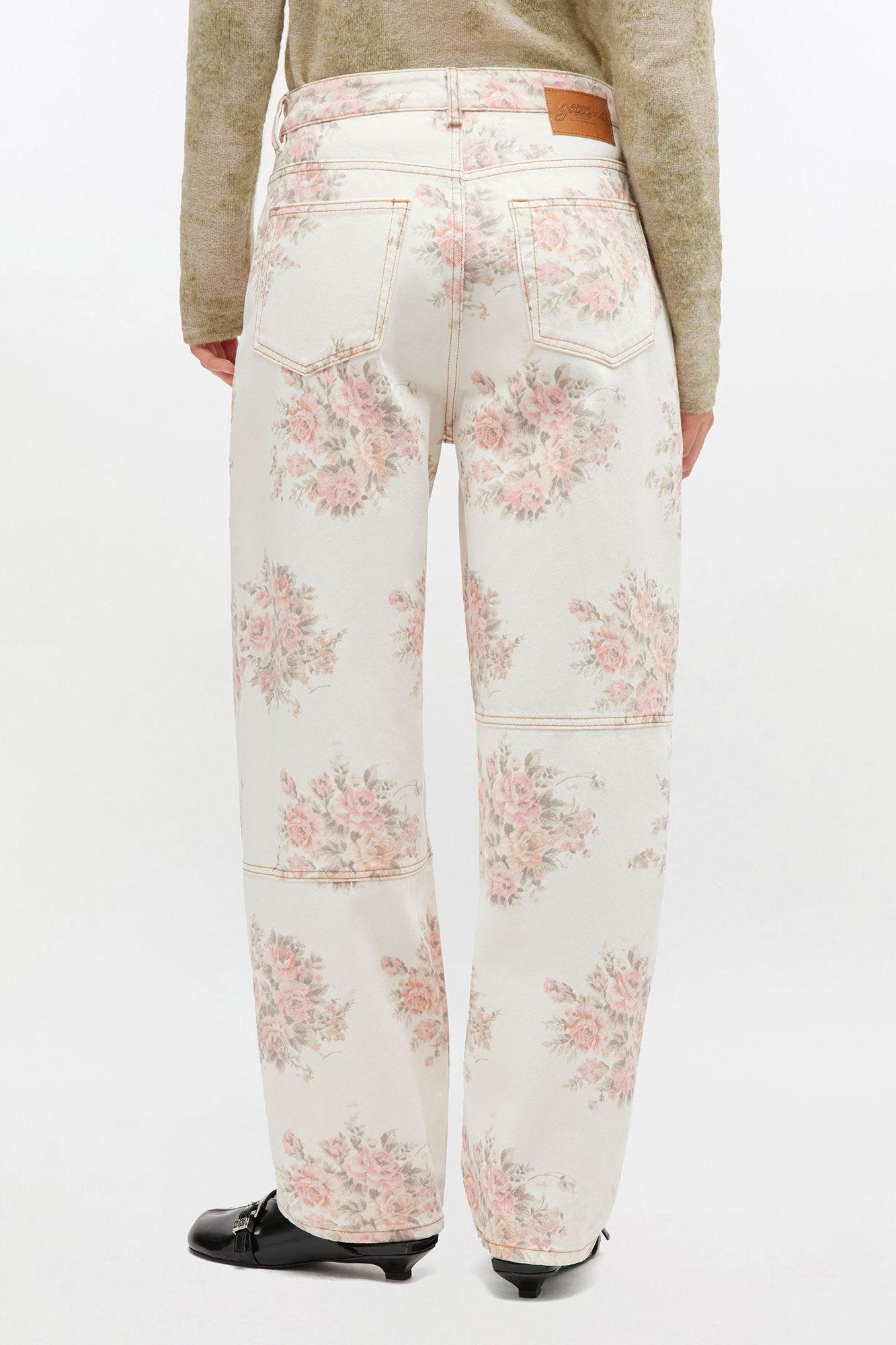 Floral Printed Stary Jeans Product Image