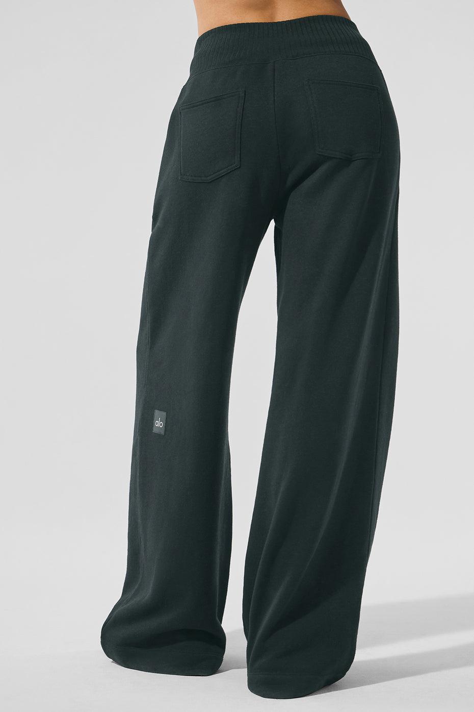 Serenity Wide Leg Sweatpant - Charcoal Green Product Image