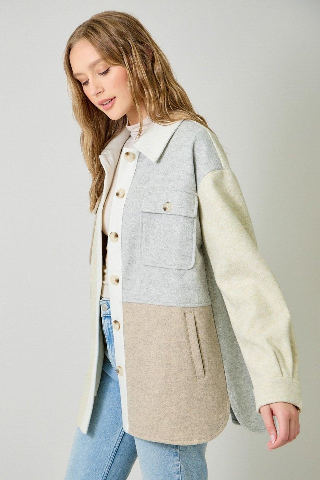 Mystree Color Block Shacket Product Image