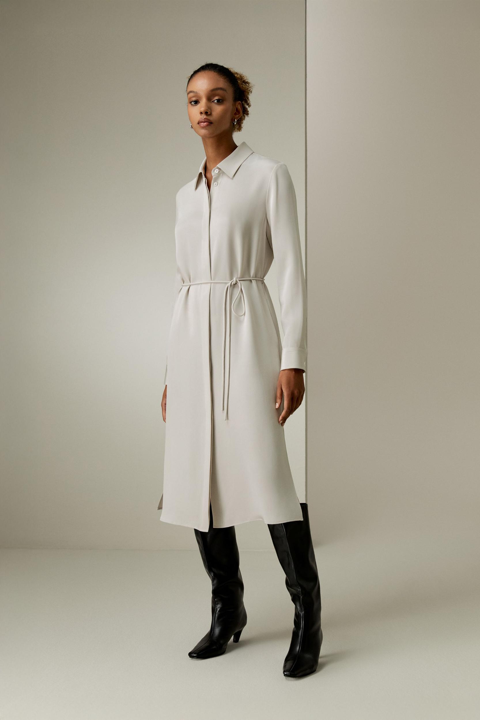 Rope Tie Plain Drape Dress Product Image