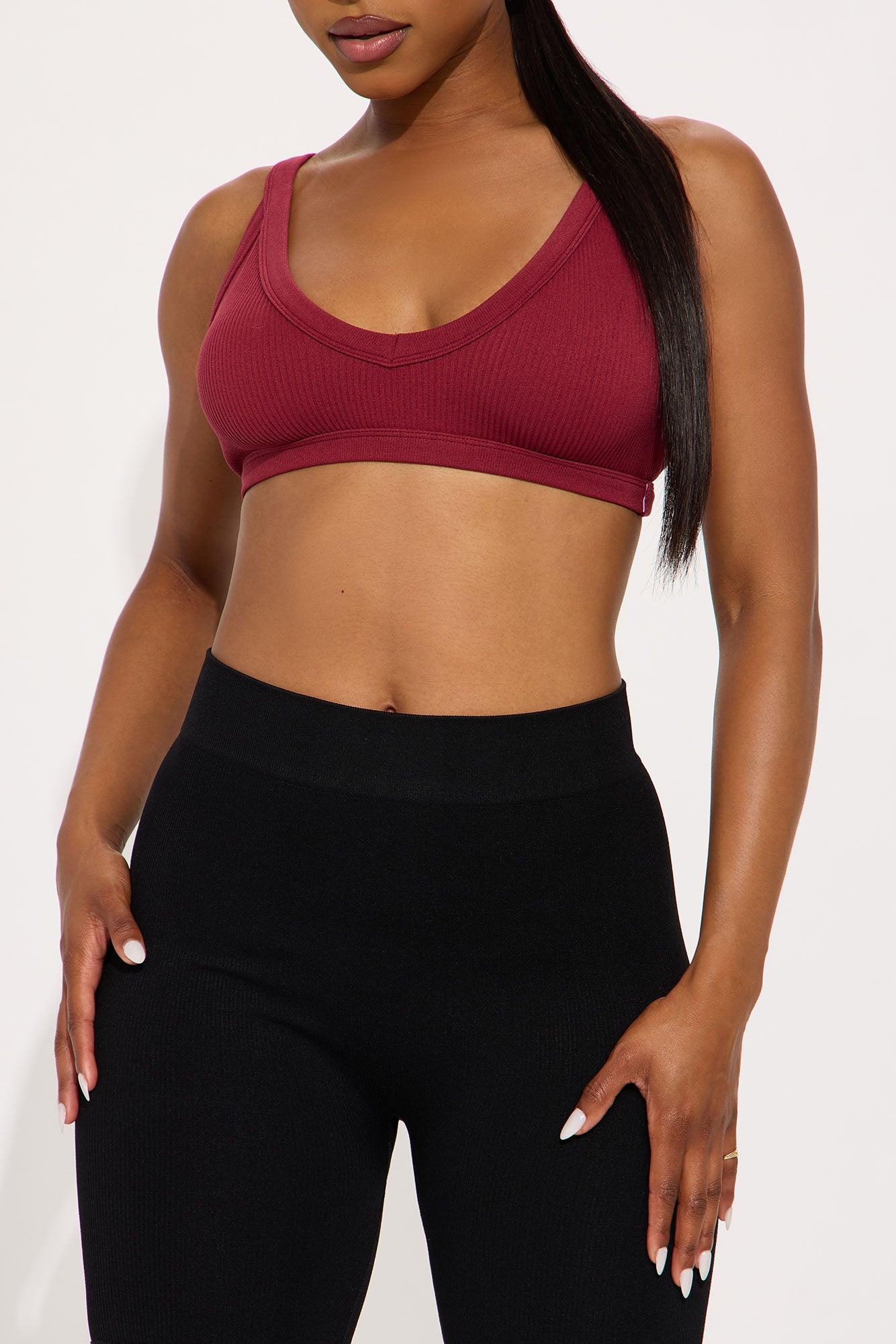 Tlalli Seamless Bra Top - Burgundy Female Product Image