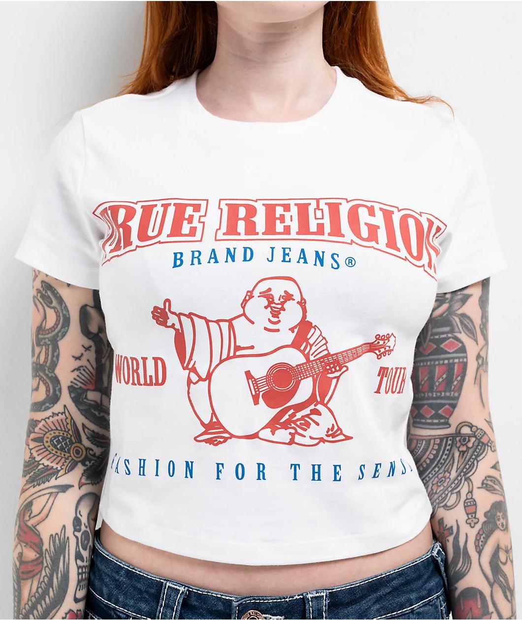 True Religion Anniversary Buddha Logo White T-Shirt Product Image
