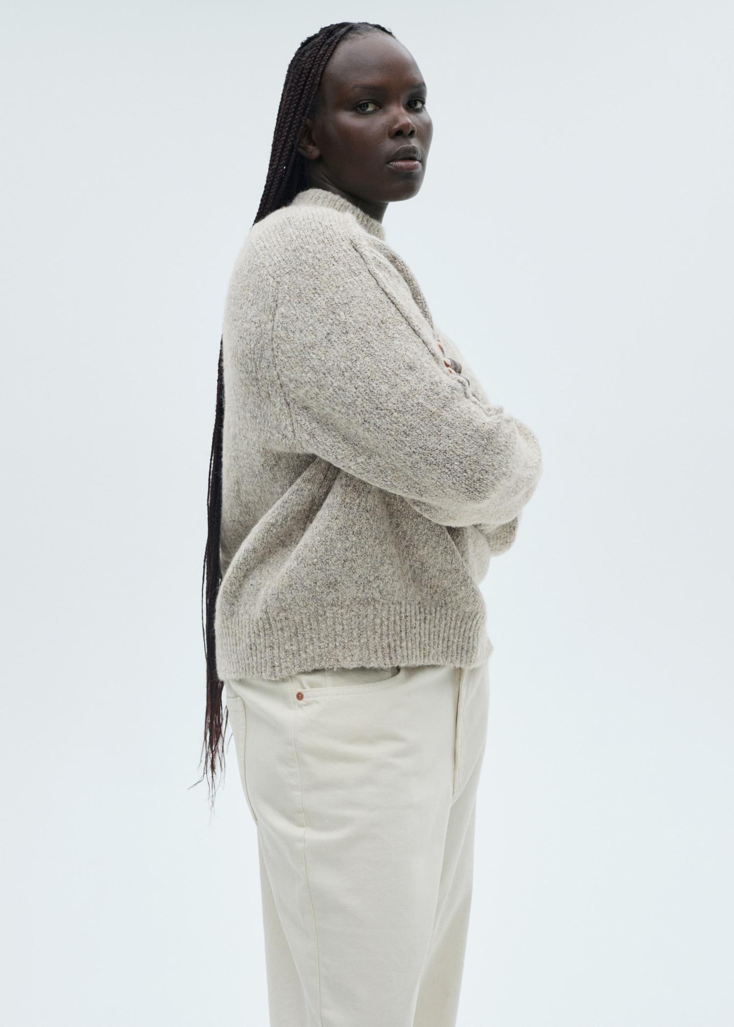 Knitted sweater with perkins neck - Women | MANGO USA Product Image