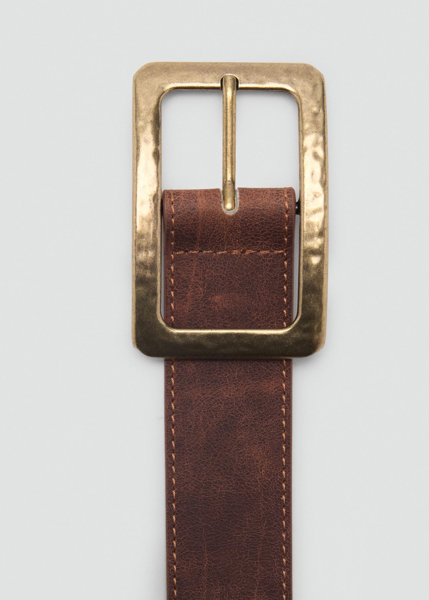 Textured square buckle belt - Women | MANGO USA Product Image