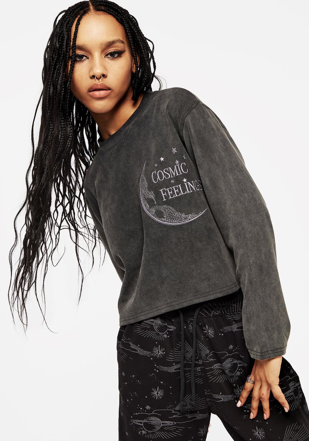 Cosmic Long Sleeve Crop Pyjama Top Product Image