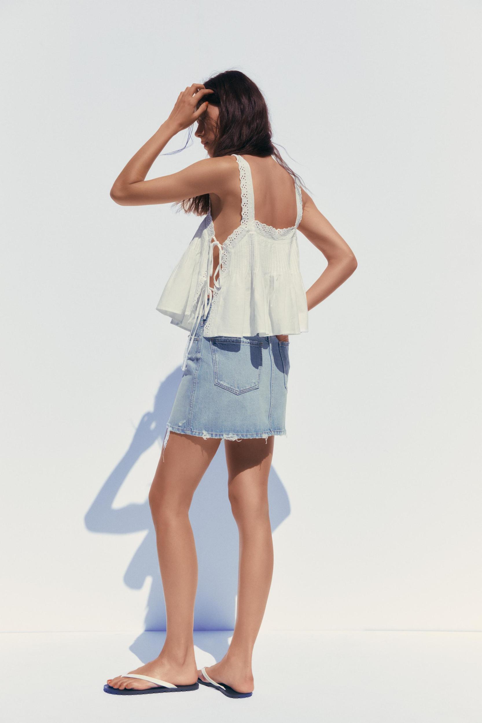 EMBROIDERED TIE TOP Product Image