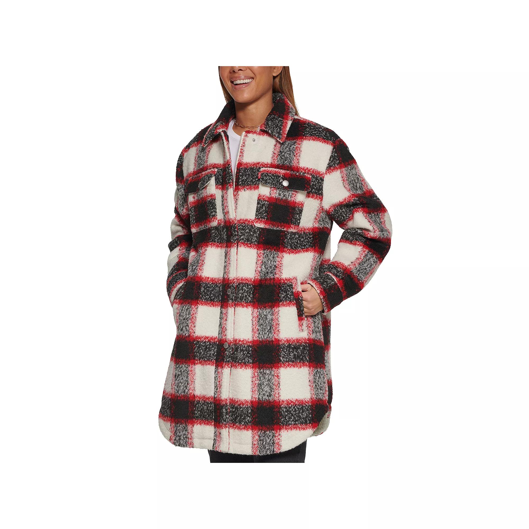 Women's Levi's® Long Plaid Shacket, Size: Small Product Image