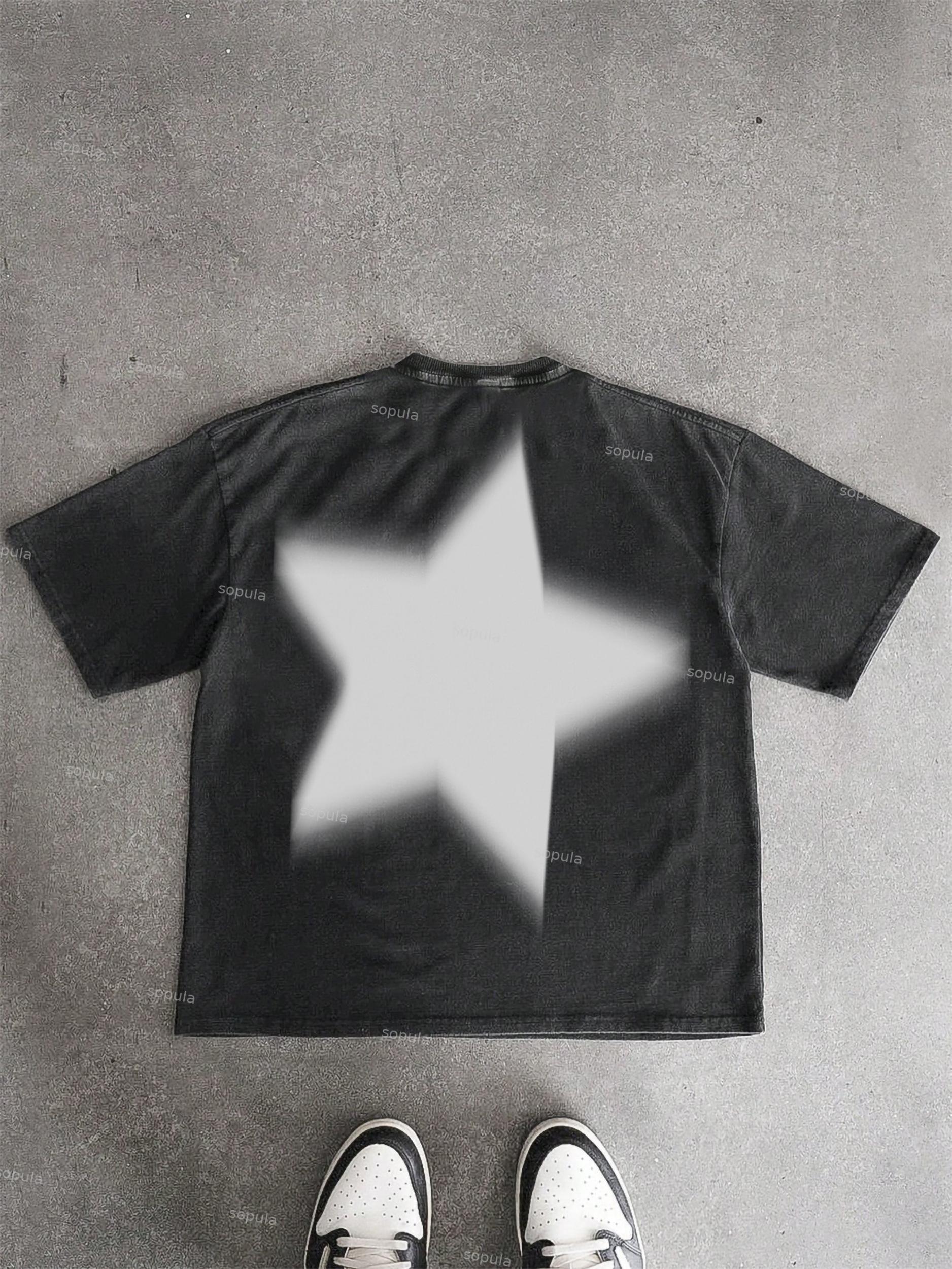 Virtual Shadow Vintage Graphic Cotton T-shirt Product Image