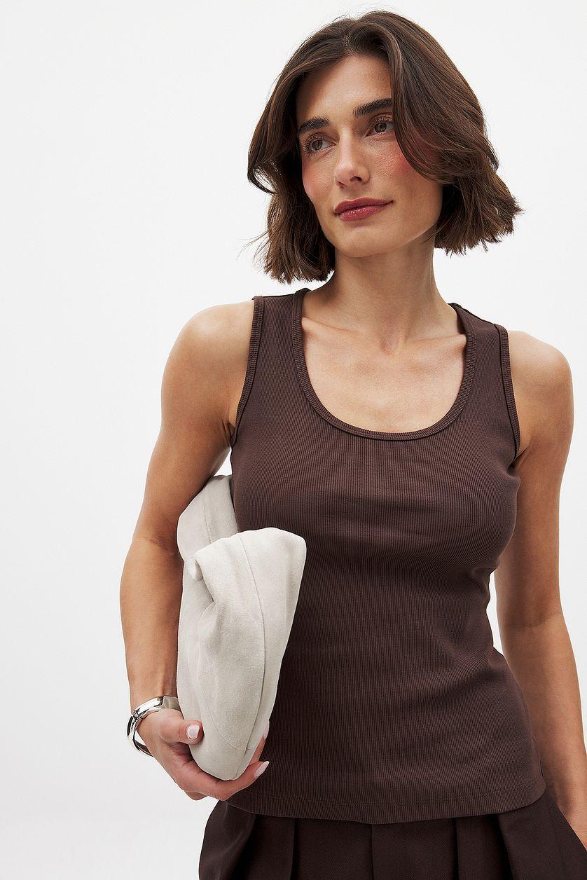 Scoop Neck Ribbed Tank Product Image