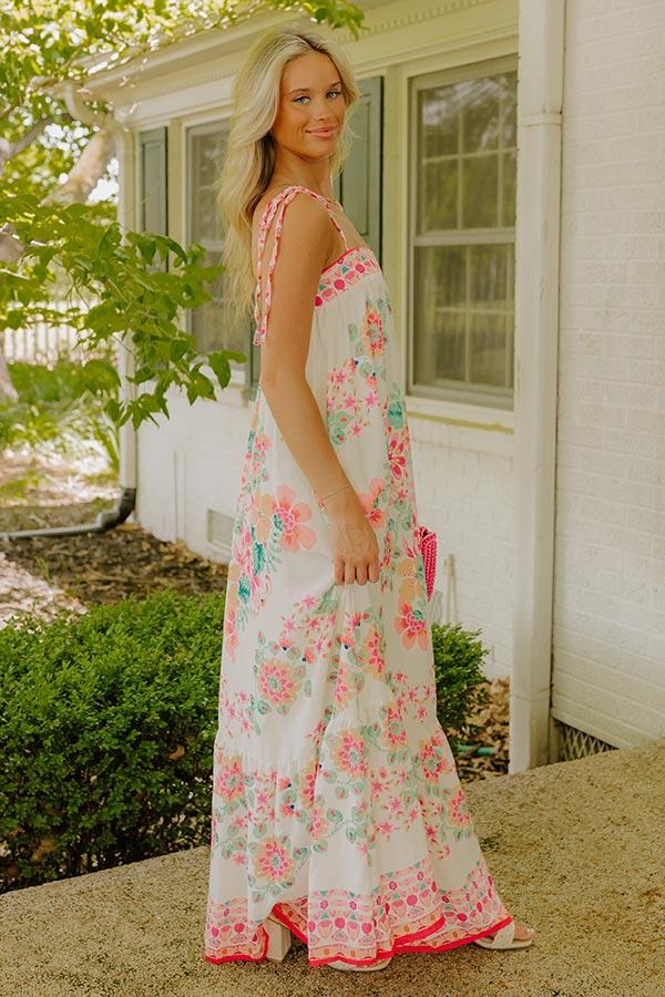 Capri Villa Floral Maxi Dress in Ivory Product Image