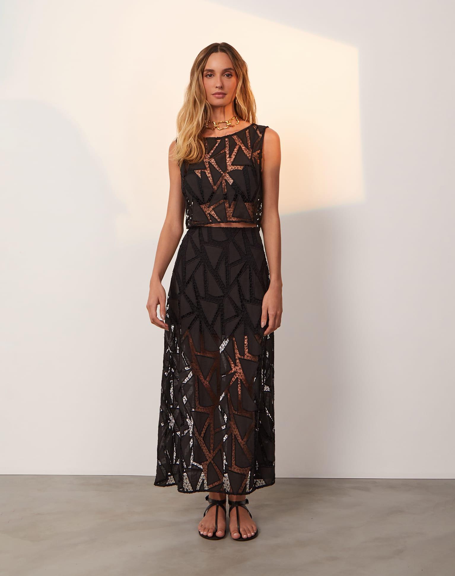 Juli Long Skirt (Exchange Only) - Black Product Image