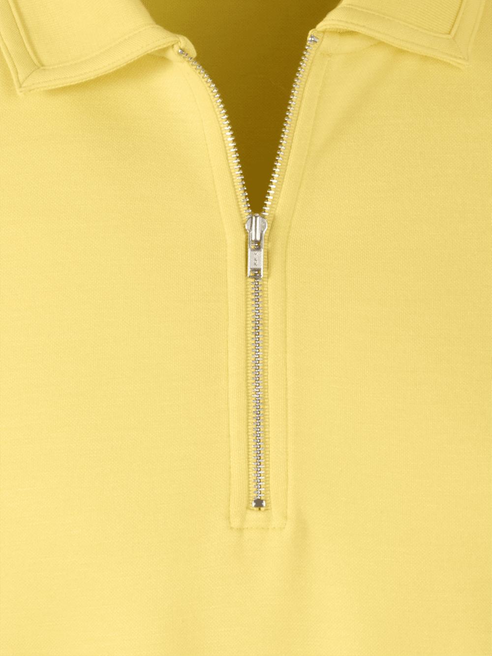 Lyocell Blend Quarter Zip Polo - Yellow Product Image